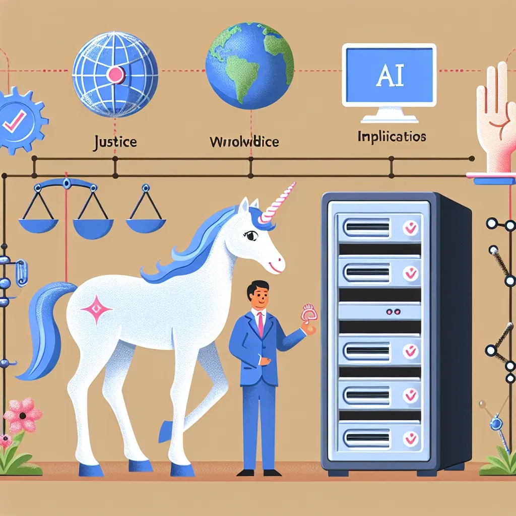 "Illustration of AI governance framework and ethical guidelines applied in Indonesian unicorn startups, showcasing innovative technology and responsible practices in artificial intelligence."